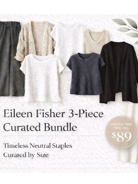 Eileen Fisher 3-Piece Curated Bundle Size Medium Neutral Capsule Wardrobe